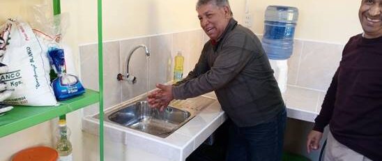 Also the Mayor loved to see the water working in the school kitchen.